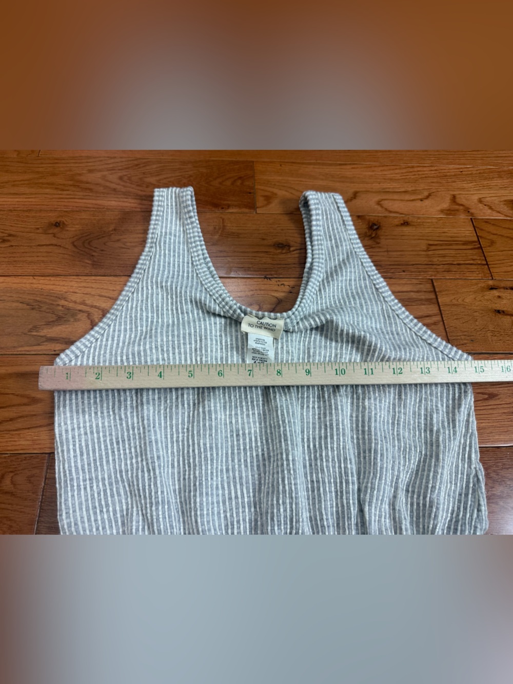 Caution to the Wind Grey/White Striped Lightweight Sleeveless Jumpsuit - Picture 4 of 6